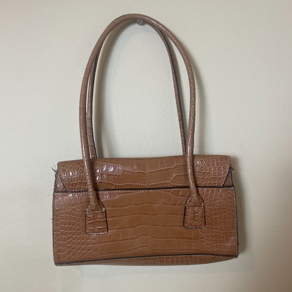 Fl Snake Python Croc Print Textured Shoulder Hips… - image 5